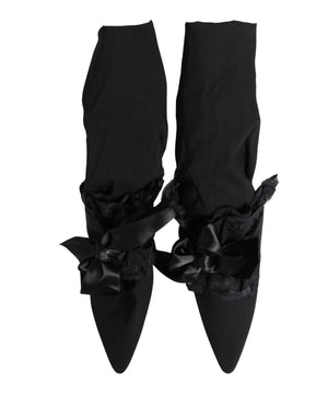 Dolce & Gabbana Schwarze Wildleder Stiefel Mittellang