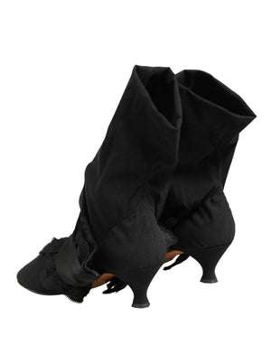 Dolce & Gabbana Schwarze Wildleder Stiefel Mittellang