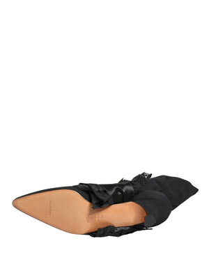 Dolce & Gabbana Schwarze Wildleder Stiefel Mittellang