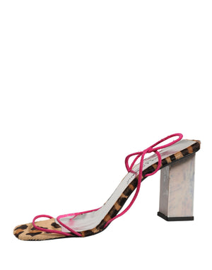 Dolce & Gabbana Mehrfarbige Leder Blockabsatz Sandalen Schuhe