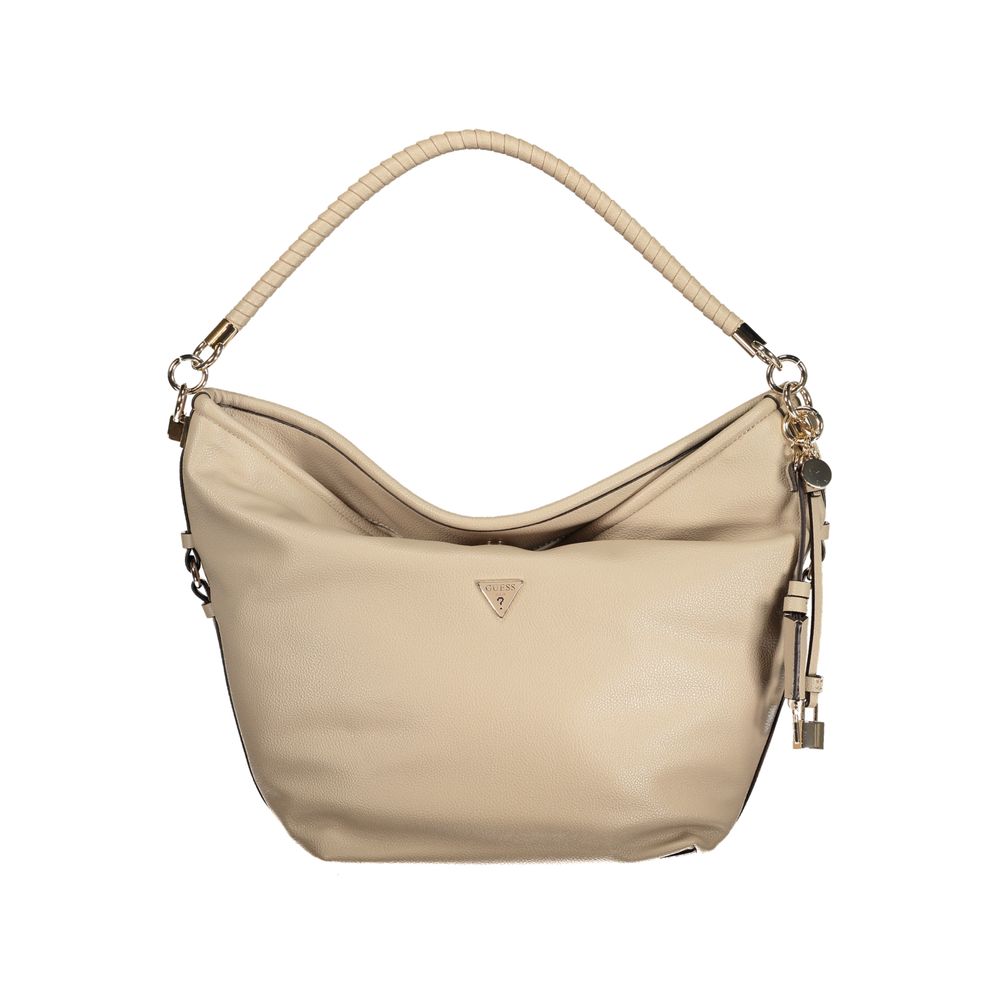 Guess Jeans Damen-Handtasche aus beigem Polyurethan