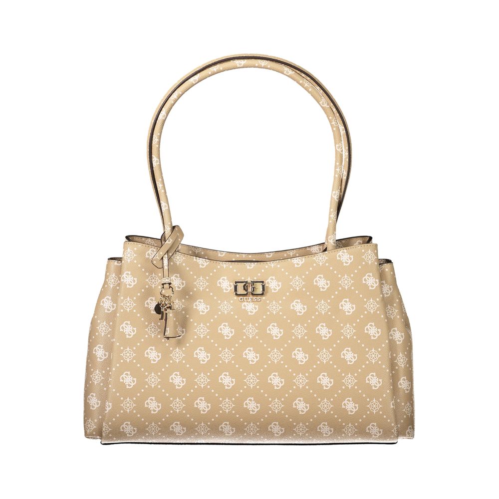Guess Jeans Damen-Handtasche aus beigem Polyurethan