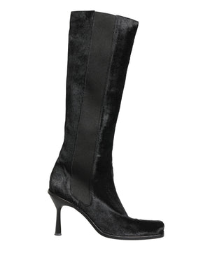 Dolce & Gabbana Schwarze kniehohe Stiefel aus Wildleder Schuhe