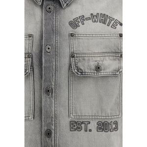 Off-White Graues Denim-Hemd