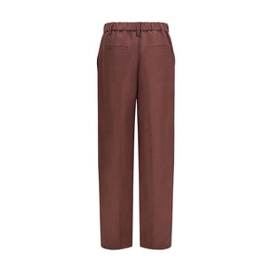 Brunello Cucinelli Braune Leinenhose im Casual-Look