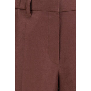 Brunello Cucinelli Braune Leinenhose im Casual-Look