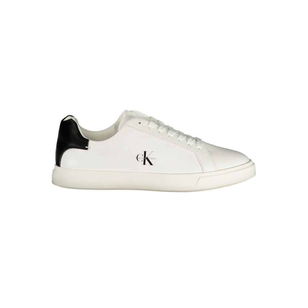 Calvin Klein Weiße Low-Top-Sneaker aus Polyester
