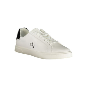 Calvin Klein Weiße Low-Top-Sneaker aus Polyester