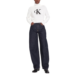 Calvin Klein Jeans Weißer Rollkragenpullover aus Baumwolle