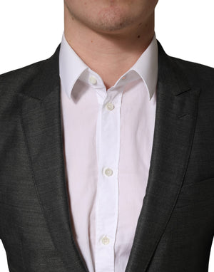 Dolce & Gabbana Dunkelgrauer Woll-Blazer im Slim Fit-Schnitt