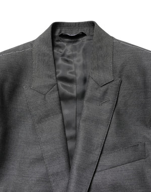 Dolce & Gabbana Dunkelgrauer Woll-Blazer im Slim Fit-Schnitt