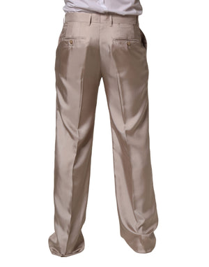 Dolce & Gabbana Beige Seidenhose für formelle Anlässe