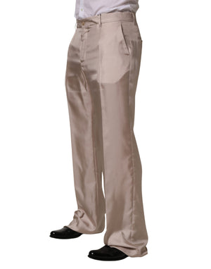 Dolce & Gabbana Beige Seidenhose für formelle Anlässe