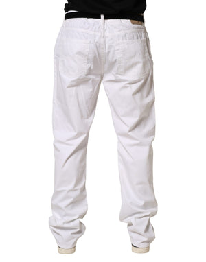 Fay Weiße gerade Herren-Jeans aus Baumwollstretch