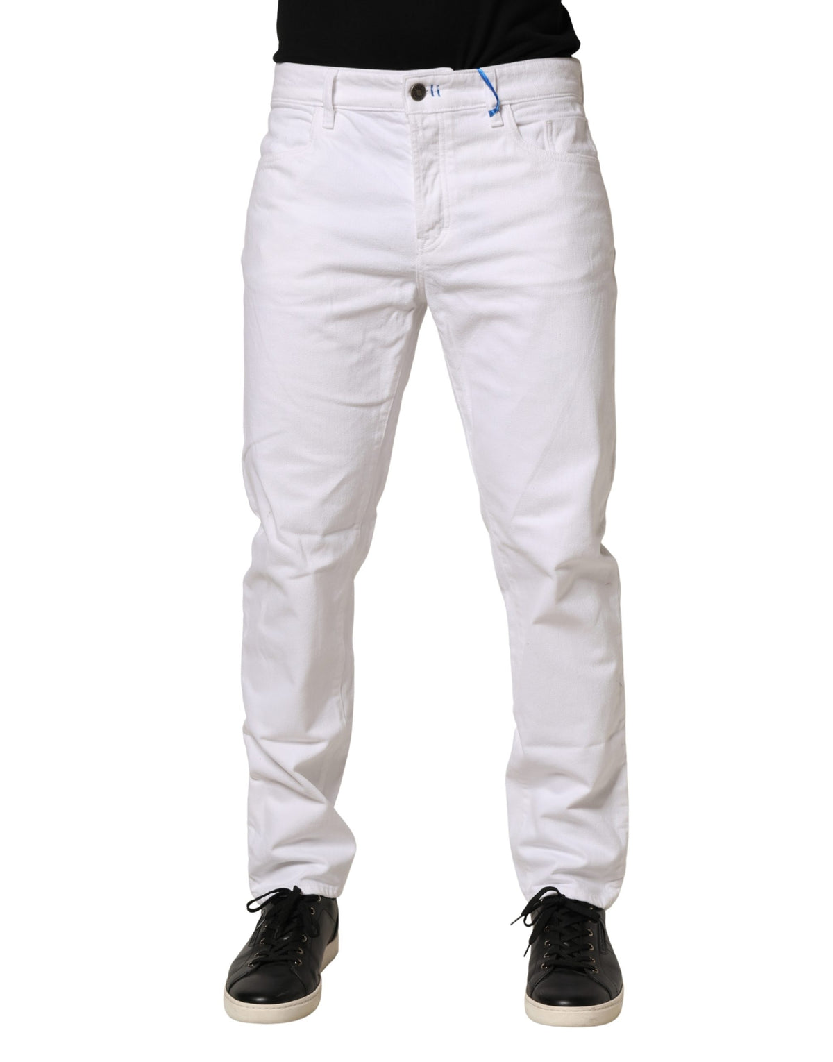 Siviglia Weiße Skinny Jeans für Herren mit mittlerer Leibhöhe aus Baumwolle