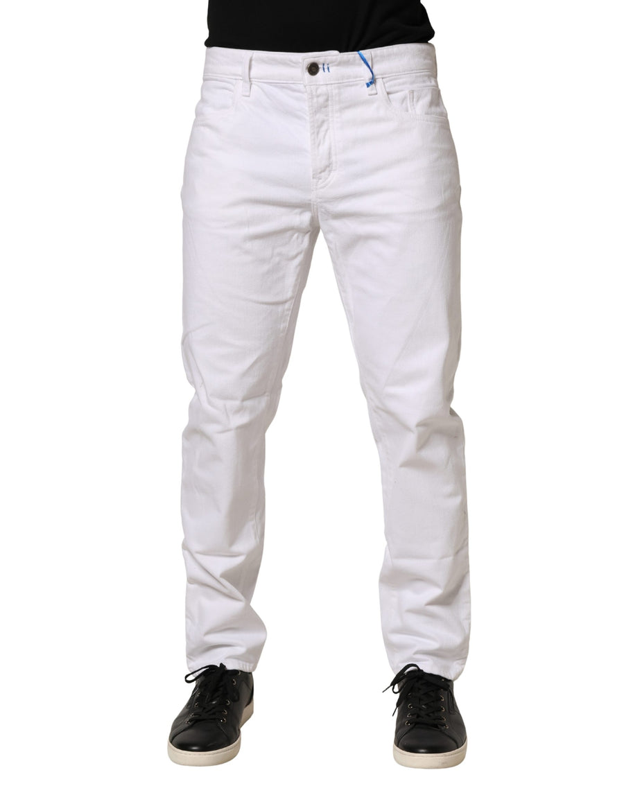 Siviglia Weiße Skinny Jeans für Herren mit mittlerer Leibhöhe aus Baumwolle