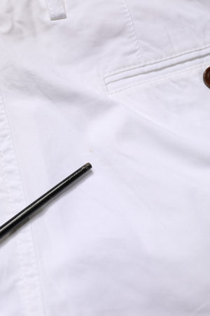 White Mid Waist Skinny Chino Casual Trouser Pants