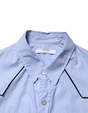 AGLINI Hellblaues Slim Fit Hemd mit Kragen und langen Ärmeln für Freizeit