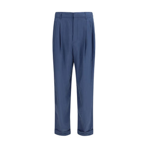 Saint Laurent Blaue Seiden-Anzughose