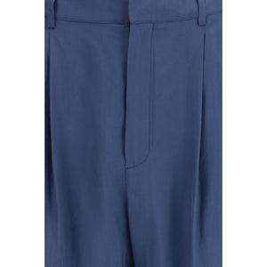 Saint Laurent Blaue Seiden-Anzughose