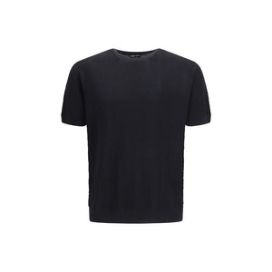 Giorgio Armani Schwarzer Seidenpullover