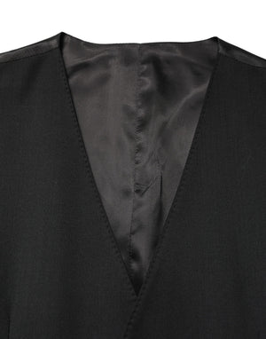Dolce & Gabbana Schwarzer Woll-Weste für Herren mit Einreiher