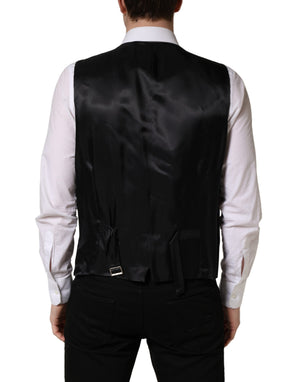 Dolce & Gabbana Schwarze Wollweste mit schmaler Passform