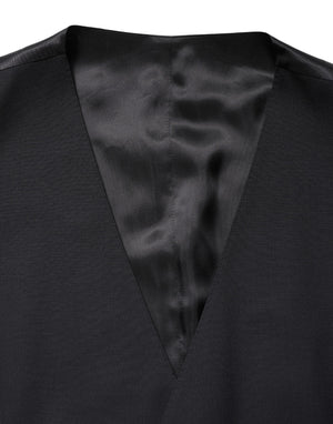 Dolce & Gabbana Schwarze Wollweste mit schmaler Passform