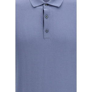 MooRER Blaues Baumwoll-Polohemd
