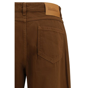 Max Mara Braune Baumwoll-Freizeithose