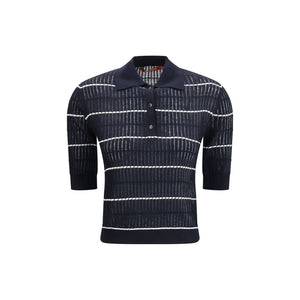 Max Mara Blaues Poloshirt aus Seide