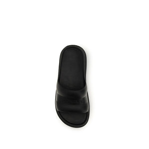 Moncler Schwarze Gummisandalen