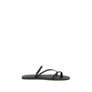 Manebi Schwarze Bos Taurus Kalbsleder-Sandalen
