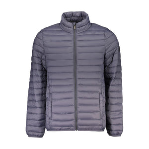 U.S. Grand Polo Blaue Polyester-Jacke in voller Länge