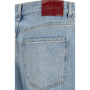 Gucci Blaue Jeans aus Baumwolle im geraden Schnitt