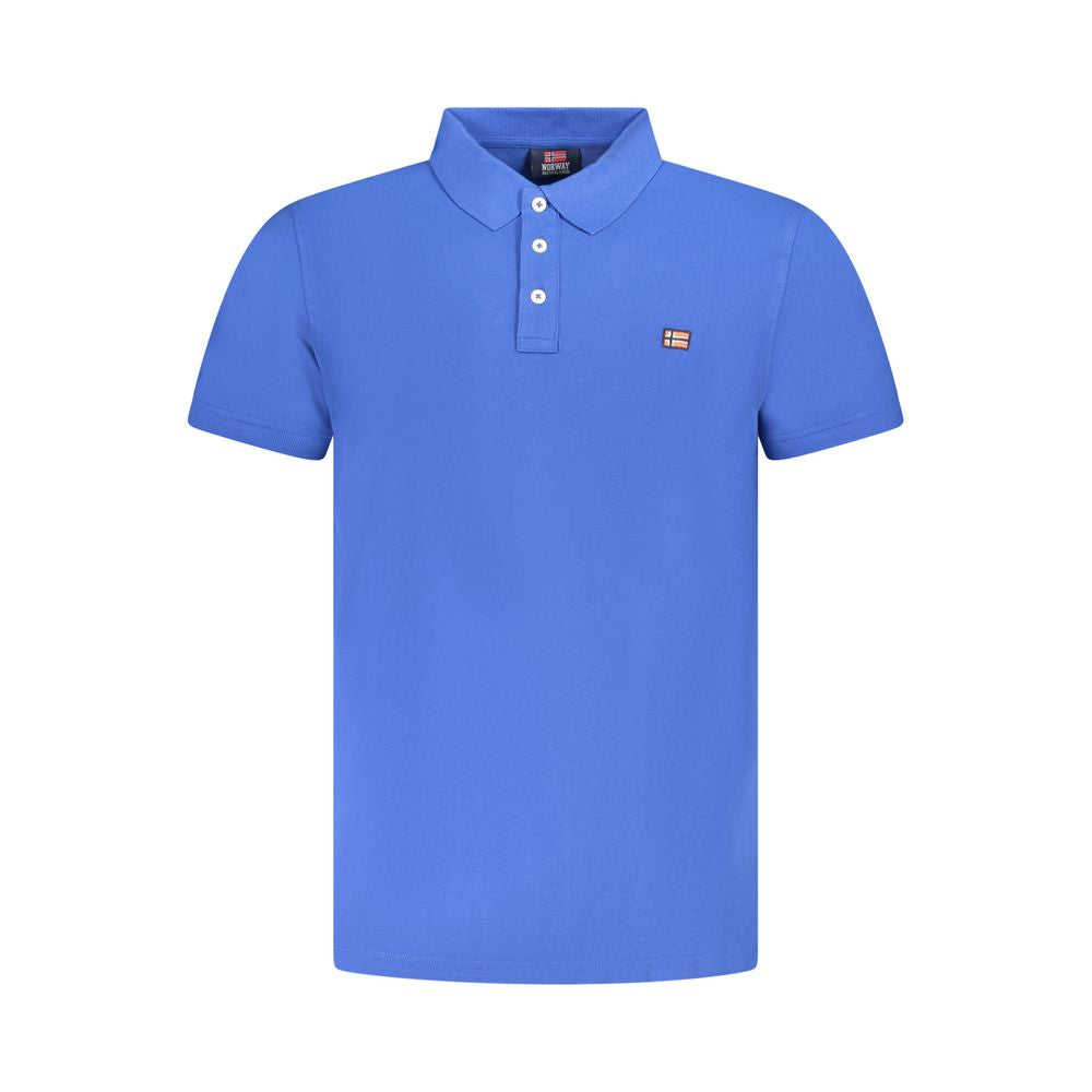 Norway 1963 Blaues Baumwoll-Poloshirt für Herren