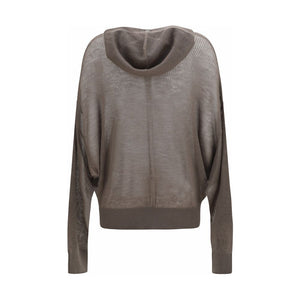 Rick Owens Grauer Kaschmir-Kapuzenpullover
