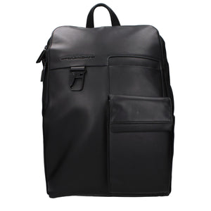 Piquadro Schwarzer Lederrucksack