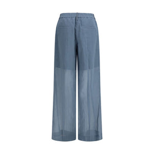 Brunello Cucinelli Blaue Baumwoll-Freizeithose