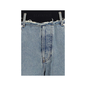 ALAINPAUL Blaue High-Waist Jeans aus Baumwolle
