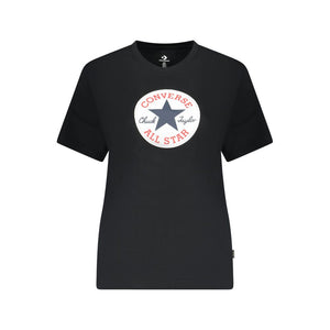 Converse Schwarzes Baumwoll-T-Shirt für Damen