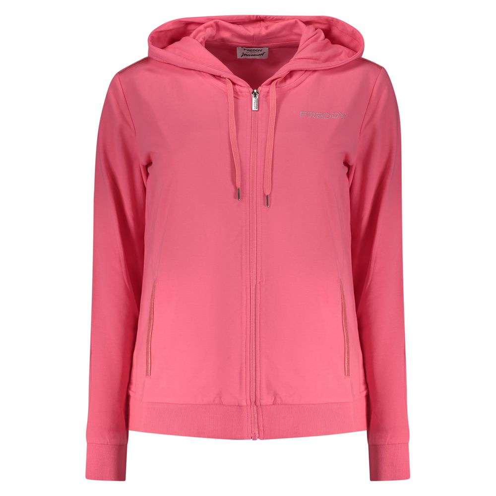 Freddy Pink Cotton Damen-Kapuzenpullover