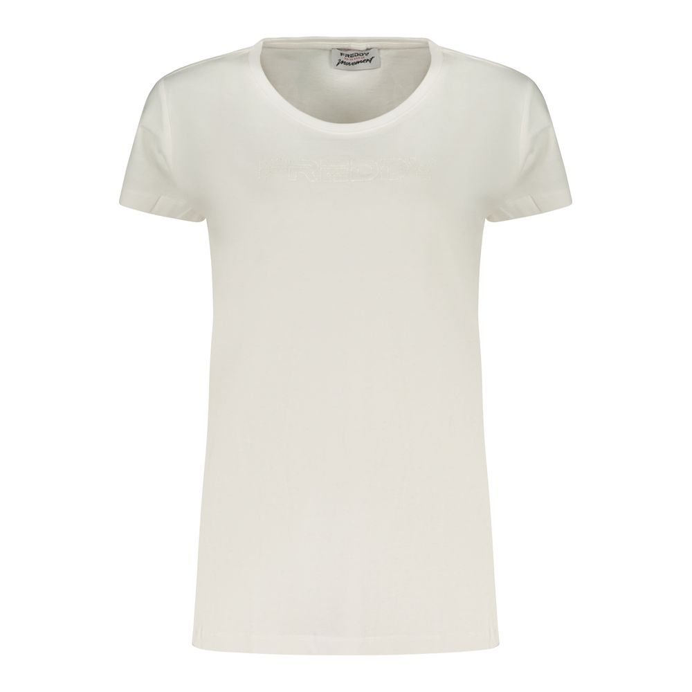 Freddy Weißes Baumwoll-T-Shirt für Damen