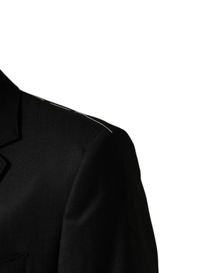 Dolce & Gabbana Schwarzer Woll-Anzug mit 2 Knöpfen, 2-teilig
