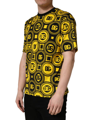 Invicta Gelb-schwarzes T-Shirt mit geometrischem Logo-Muster