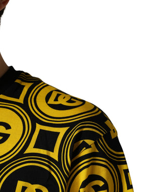 Invicta Gelb-schwarzes T-Shirt mit geometrischem Logo-Muster