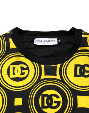 Invicta Gelb-schwarzes T-Shirt mit geometrischem Logo-Muster
