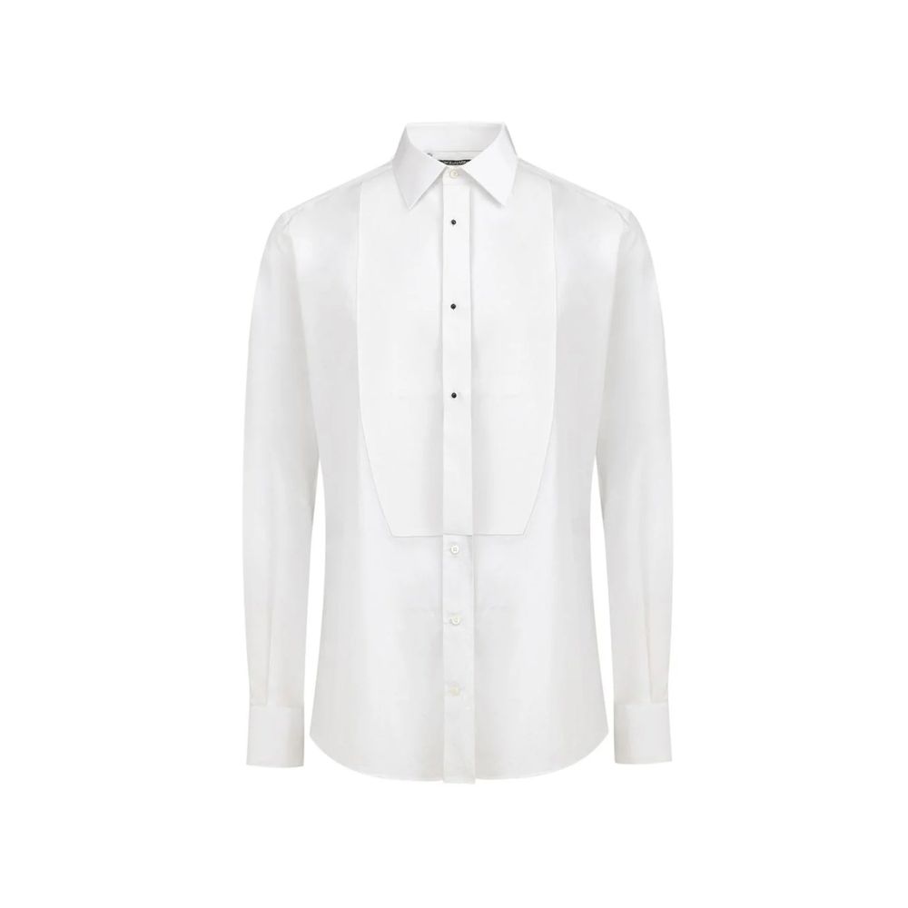 Dolce & Gabbana Weißes Baumwollkleidhemd