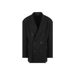 Balenciaga Schwarzer Wollmantel