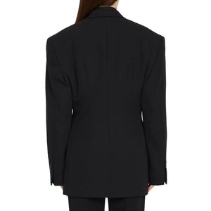 Balenciaga Schwarzer Wollmantel